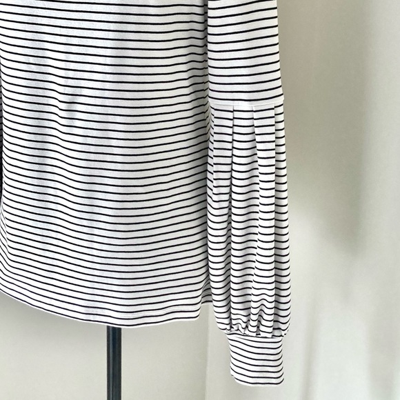 Ann Taylor Striped Mock Neck Lantern Sleeve Top Size S - Picture 11 of 12